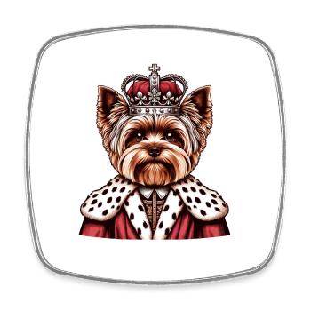 Yorkshire Terrier King - Square fridge magnet - white - Front