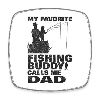 Angeln My Favorite Fishing Buddy Calls Me Dad - Square fridge magnet - white - Front