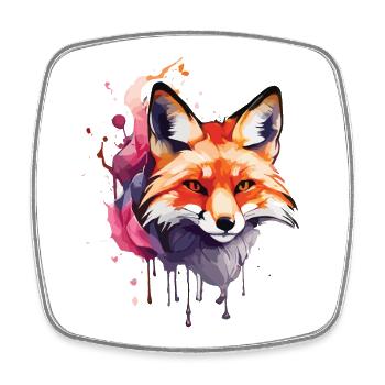 Niedlicher Fuchs - Viereckiger Kühlschrankmagnet - Weiß - Vorne