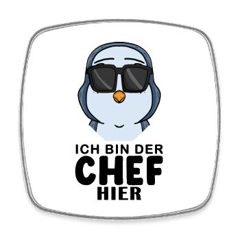 Pinguin - Viereckiger Kühlschrankmagnet - Weiß - Vorne