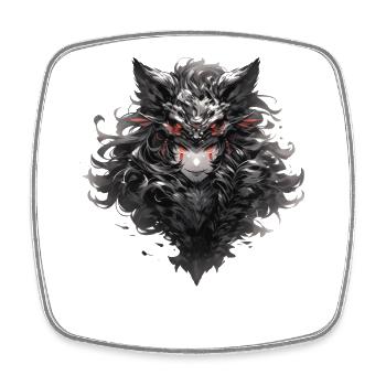 Mecha Animal Tiger Wolf Fox Dino Bear Cyborg - Square fridge magnet - white - Front