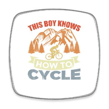 Bicycle Boy - Square fridge magnet - white - Front
