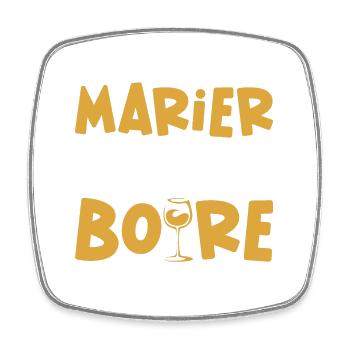 Humour EVG Cadeau Futur Marié Garçon Mariage Team - Magnet carré - blanc - Devant