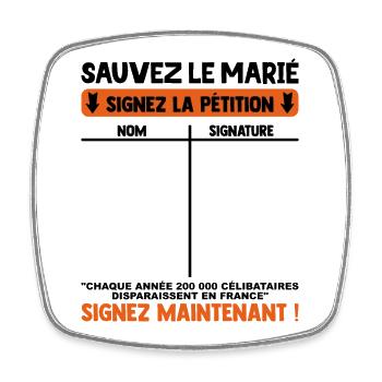 Humour EVG Cadeau Copains Team Futur Marié Garçon - Magnet carré - blanc - Devant