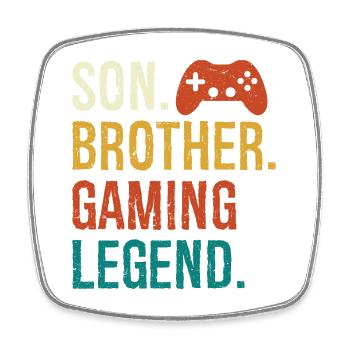 fils frère légende du jeu fils frère jeu vidéo - Magnet carré - blanc - Devant