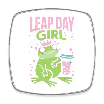 Leap Day Girl 29. Februar Geburtstag Frosch Bubble - Viereckiger Kühlschrankmagnet - Weiß - Vorne