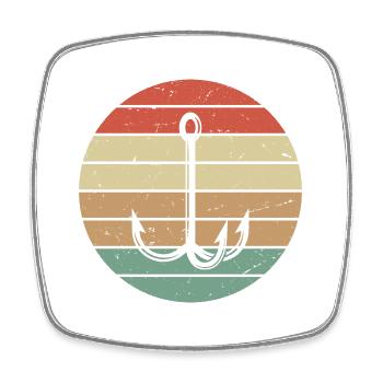 Pêche pêche cadeau pêcheur pêcheur poisson rétro - Magnet carré - blanc - Devant