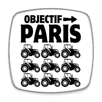 Farmer, Agriculture, Tractor - Square fridge magnet - white - Front