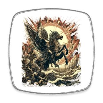 Mythos des göttlichen Reiters - Viereckiger Kühlschrankmagnet - Weiß - Vorne