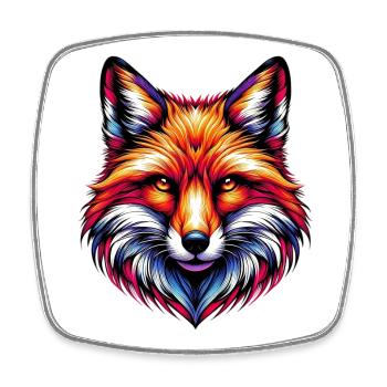 Renard - Magnet carré - blanc - Devant
