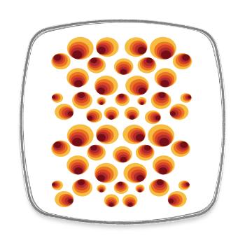 50's 60's Polka Dot Circle Style Pattern - Square fridge magnet - white - Front
