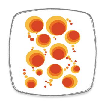 50's 60's Polka Dot Circle Style Pattern - Square fridge magnet - white - Front