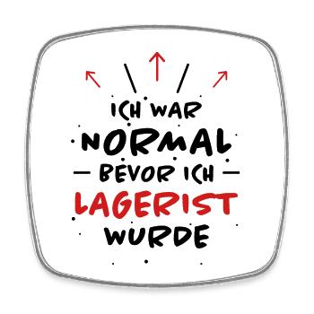 Lagerist Spruch Logistik Lustige Lagerist Geschenk - Viereckiger Kühlschrankmagnet - Weiß - Vorne