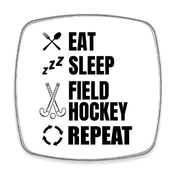 Routine quotidienne du hockey sur gazon - Magnet carré - blanc - Devant