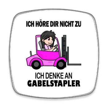 Staplerfahrerin Gabelstapler Lager Logistik Damen - Viereckiger Kühlschrankmagnet - Weiß - Vorne