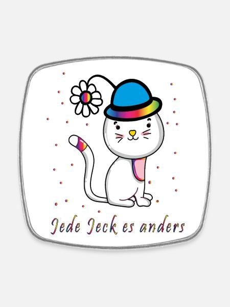 jede Jeck es anders Fasching Konfetti - Viereckiger Kühlschrankmagnet - Weiß