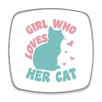 Cat Girl - Square fridge magnet - white - Front