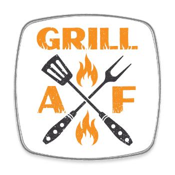 Grill AF - Square fridge magnet - white - Front