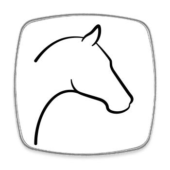 Horse Head Icon Outline - Square fridge magnet - white - Front