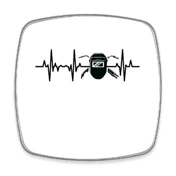 Welding machine ECG - Square fridge magnet - white - Front