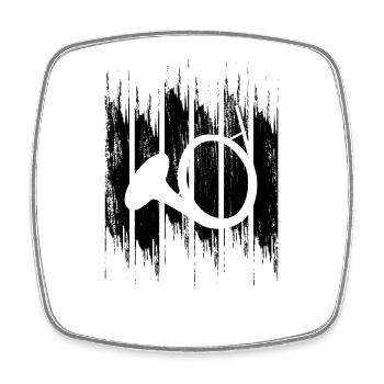 French Horn Drawing - Square fridge magnet - white - Front