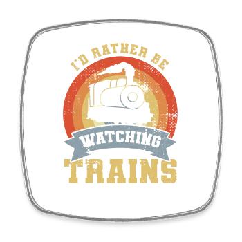Funny railroad worker - Square fridge magnet - white - Front