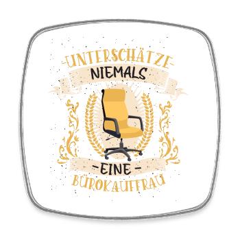 Bürokauffrau Design lustiges Vintage Geschenk - Viereckiger Kühlschrankmagnet - Weiß - Vorne
