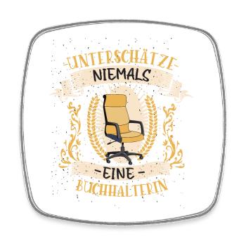 Buchhalterin Design lustiges Vintage Geschenk - Viereckiger Kühlschrankmagnet - Weiß - Vorne