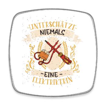 Elektrikerin Beruf Design lustiges Geschenk - Viereckiger Kühlschrankmagnet - Weiß - Vorne