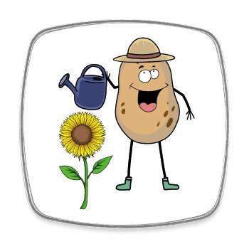 Kartoffel Gärtner Garten Gießkanne Gärtnern Blume - Viereckiger Kühlschrankmagnet - Weiß - Vorne