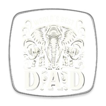 best dad ever vatertag elefant familie - Viereckiger Kühlschrankmagnet - Weiß - Vorne