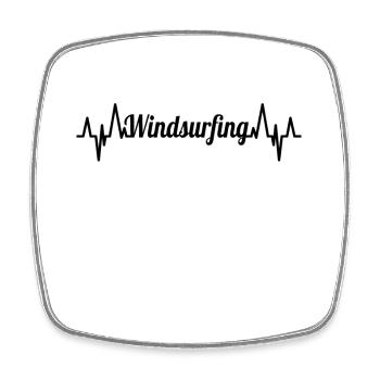 Winsurfing EKG Herzlinie - Viereckiger Kühlschrankmagnet - Weiß - Vorne