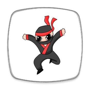 Ninja - Square fridge magnet - white - Front