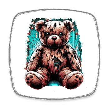 Ours en peluche Vintage ours en peluche - Magnet carré - blanc - Devant