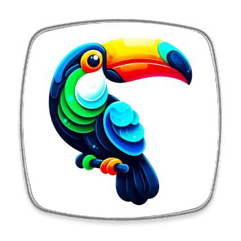 Toucan - Square fridge magnet - white - Front