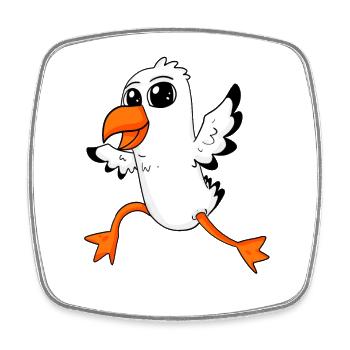Seagull Bird North Sea - Square fridge magnet - white - Front
