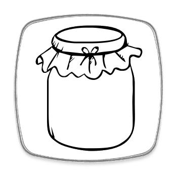 Fruit jar - Square fridge magnet - white - Front