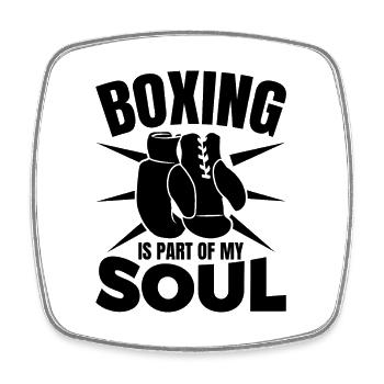 Boxer Motivation - Viereckiger Kühlschrankmagnet - Weiß - Vorne
