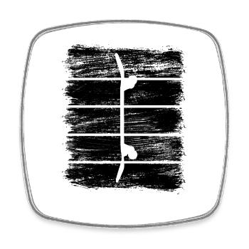 Skateboard - Square fridge magnet - white - Front