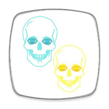 Skulls, Skulls, Horror, Fantasy, Halloween, Death - Square fridge magnet - white - Front