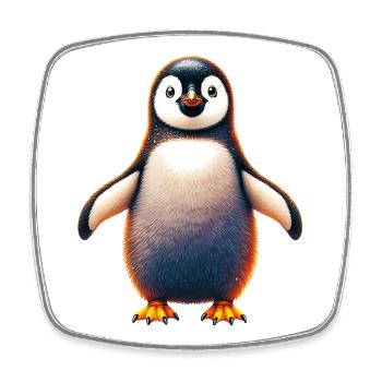 Pinguin - Viereckiger Kühlschrankmagnet - Weiß - Vorne