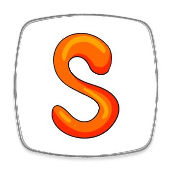 Letter S Initial Letter - Square fridge magnet - white - Front