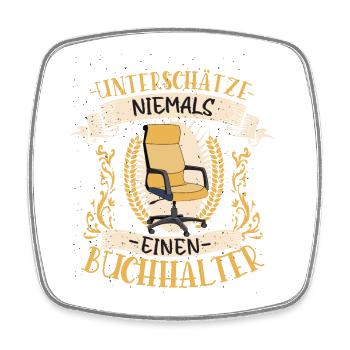 Buchhalter Geschenk Zahlen Lustig Beruf - Viereckiger Kühlschrankmagnet - Weiß - Vorne
