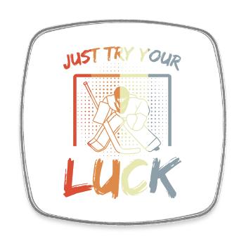 Eishockey Goalie - Square fridge magnet - white - Front