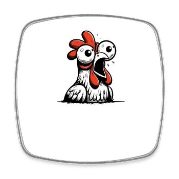 trying to hendl this huhn spruch dialekt mundart - Viereckiger Kühlschrankmagnet - Weiß - Vorne