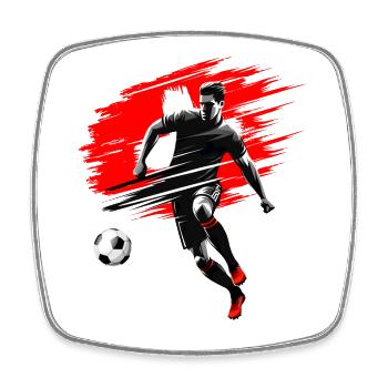 Fußball Schweiz Suisse Flagge Fahne Spieler - Viereckiger Kühlschrankmagnet - Weiß - Vorne