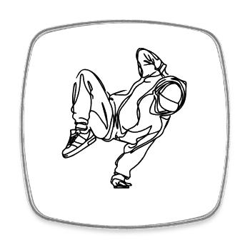 Breakdancer - Viereckiger Kühlschrankmagnet - Weiß - Vorne
