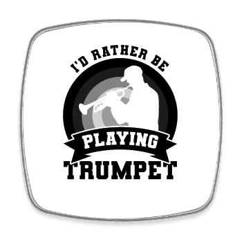 Trumpet Player Joke - Square fridge magnet - white - Front