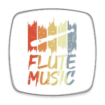 Vintage Flute Music - Square fridge magnet - white - Front
