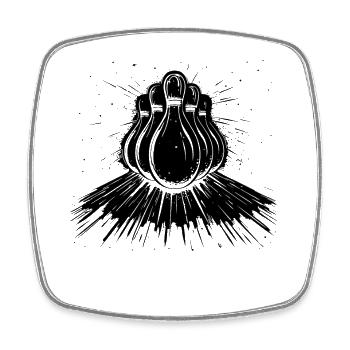 Croquis de bowling - Magnet carré - blanc - Devant